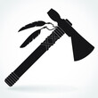 silhouette tomahawk axe vector illustration