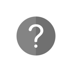 Canvas Print - Question grey flat vector icon