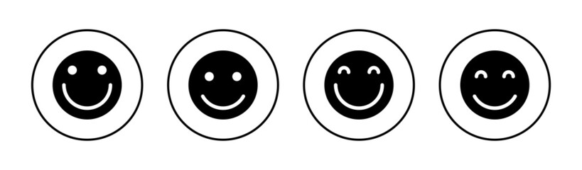 Smile icons set. smile emoticon icon. feedback sign and symbol