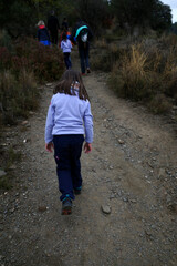 Sticker - Little child walking in the woods