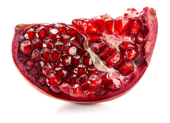 Wall Mural - pomegranate slice with red seeds isolated on a white background with clipping path