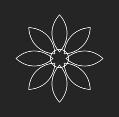 Wall Mural - flower line icon isolated.