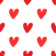 Wall Mural - Cute hearts seamless pattern background.