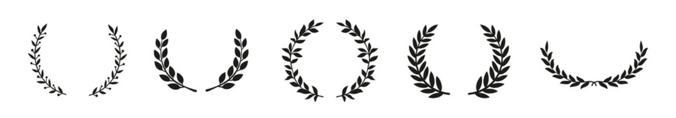 Wall Mural - circular laurel foliate icon