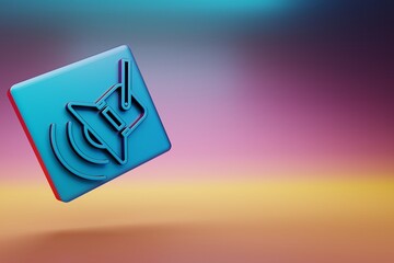 Aufkleber - Concert Sportlight icon. Beautiful Blue Concert Sportlight symbol icons on multicolor bright background. 3d rendering illustration. Background pattern for design.