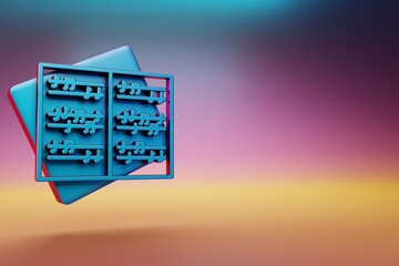Fototapete - Classical Music  icon. Beautiful Blue Classical Music  symbol icons on multicolor bright background. 3d rendering illustration. Background pattern for design.