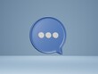 blue speech bubble talk comment sign symbol . 3d rendering