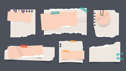 Poster - Set of notepaper banner. vector illustraion.