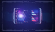 Abstract digital technology. Futuristic HUD, FUI, Virtual Interface. Infographic Elements Futuristic Template Banner. Scifi and HUD box elements.
