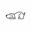 Lazy dog, sleeping dog, logo design, vector illustration