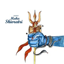 Happy Maha Shivratri With Trisulam A Hindu Festival Celebration Background