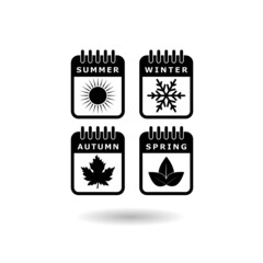 Sticker - Four seasons icon set with shadow