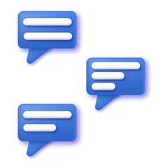 Sticker - 3d blue speech bubbles for text. Vector