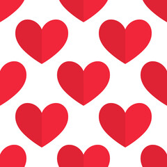 Wall Mural - Red hearts seamless pattern wallpaper.