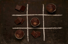 Edible Tic Tac Toe With Muffins And Chocolate