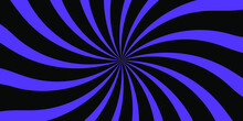 Empty Background With A Swirling Funnel Of Black  And Purple Stripes. Patern With Purple Color.  Pop Art. Place For Text. Simple