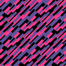 Seamless Pattern Of Pink, Black And Purple Rectangles