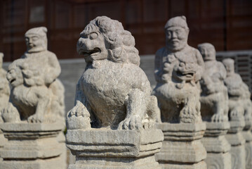 Wall Mural - Decorative stele sculpture in Chinese city park