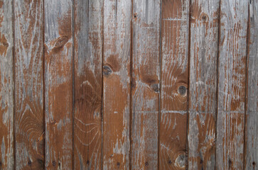 Wall Mural - Old brown painted wooden wall close