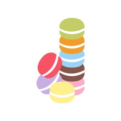 Wall Mural - Colorful macarons icon. Vector illustration.