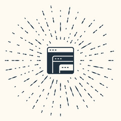 Grey Software, web developer programming code icon isolated on beige background. Javascript computer script random parts of program code. Abstract circle random dots. Vector