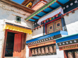 Wall Mural - colours of elements and wall of buddha temple in nepal