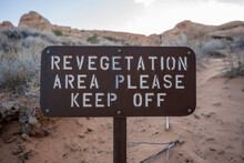 Revegetation Sign In Arches