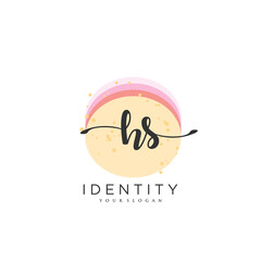 HS Handwriting logo vector of initial signature, wedding, fashion, jewerly, boutique, floral and botanical with creative template for any company or business.