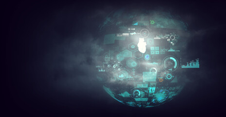 Poster - Innovative technologies image . Mixed media