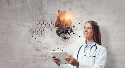 Wall Mural - moderm medicine. cardiology . mixed media