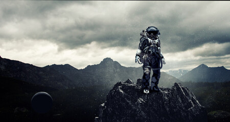 Wall Mural - astronaut and space exploration theme.