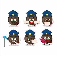 Sticker - A picture of cheerful love chocolate candy postman cartoon design concept