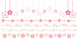 桜の花の罫線　装飾ライン