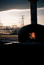 Mobile Wood-Burning Pizza Oven On A Trailer