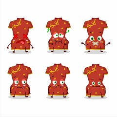 Sticker - Red clothing of chinese woman cartoon character with nope expression