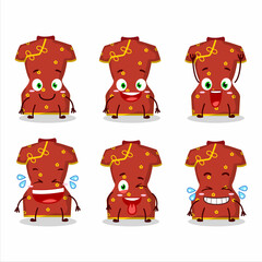 Poster - Cartoon character of red clothing of chinese woman with smile expression