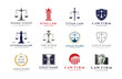 set of attorney law icon justice, lawyer, legal, firm, judge logo design collection.
