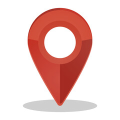 Fototapete - Red map point. Vector 3D map cursor.