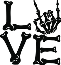 Skull LOVE Valentine And Halloween Love With Skulls