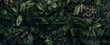 Leinwandbild Motiv Creative nature green background, tropical leaf banner or floral jungle pattern concept.