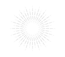 Sunburst Icon. Vintage Sun Burst Line. Explosion, Firework, Sparks, Star Light, Rays Sunset. Elements For Logo, Tag, Emblem, Banner. Vector Illustration Image. Isolated On White Background.