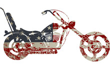 American Flag Painting On Motorbike