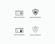 © creativeKawsar - secure payment, secure checkout icon set. E commerce icon