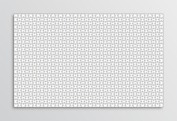 Wall Mural - Puzzle pieces set. Jigsaw outline grid. Scheme of thinking game. Modern background with 1000 shapes. Simple frame tiles with mosaic details. Cutting template. Vector illustration.