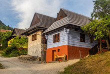 Old Houses In Vlkolinec Village In Nizke Tatry Mountains, Slovakia
