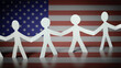 Menschenkette auf US-Flagge