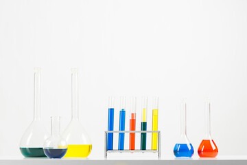 chemistry lesson in school lab.
