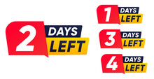 Countdown Left Days Banner. Left Days From 1 To 5. 