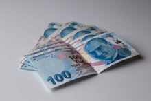 Turkish Money On White Background