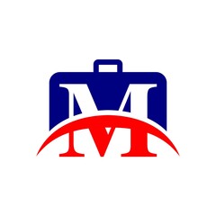 Sticker - letter M business briefcase logo template